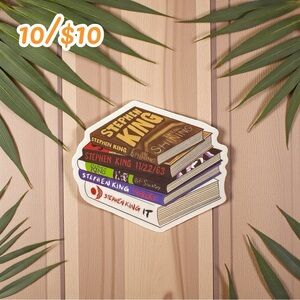 Stephen King Book Stack Glossy Sticker – 2 1/4”